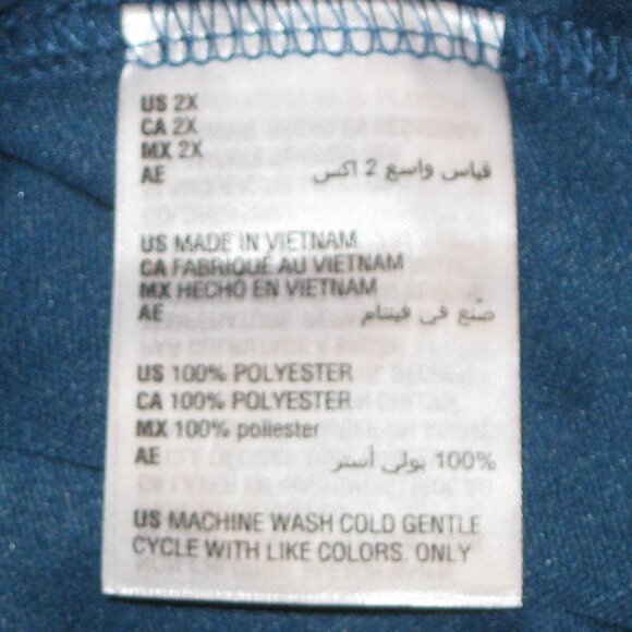 Style & Co Mesh Ruffle Front Top Blouse Blue Medallion Size 2X NWT - Picture 6 of 6